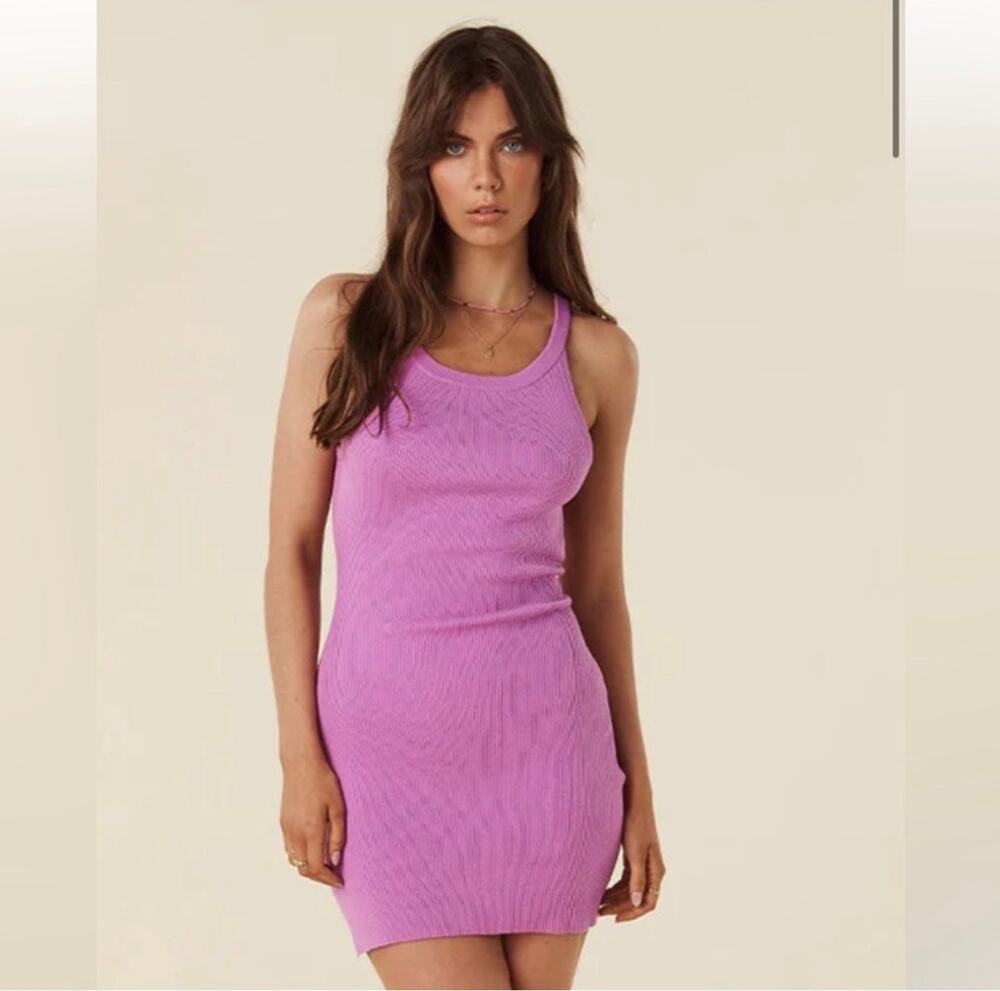 Spell Barefoot Rib Mini Dress Size (aus) 3XL EUC Lilac Purple